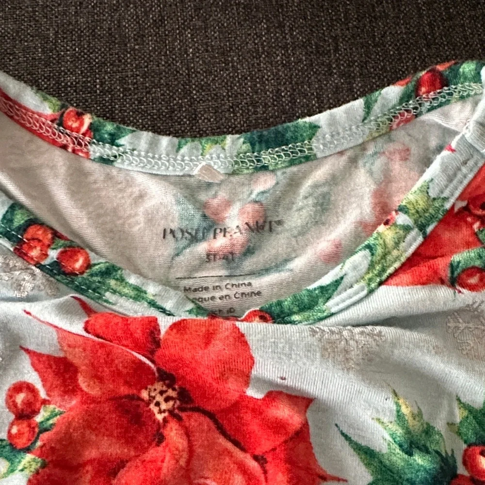 Posh Peanut Winter Lily Silver Foil peplum and bow leggings matching set 3T-4T‎